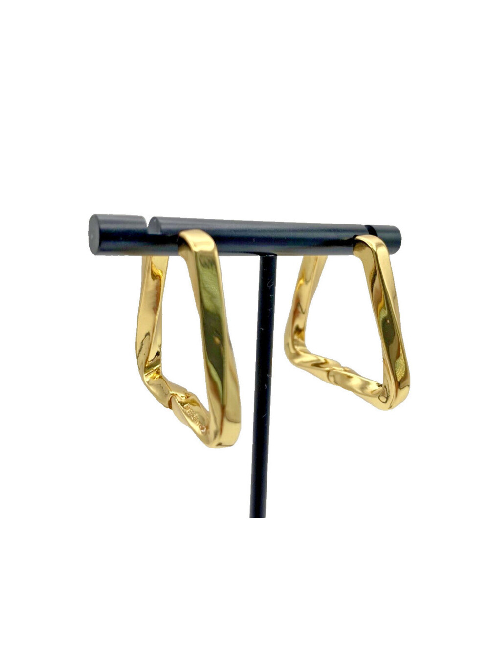 Baublebar Gold Tone Triangle Hoop Earrings Geometric Chunky Statement